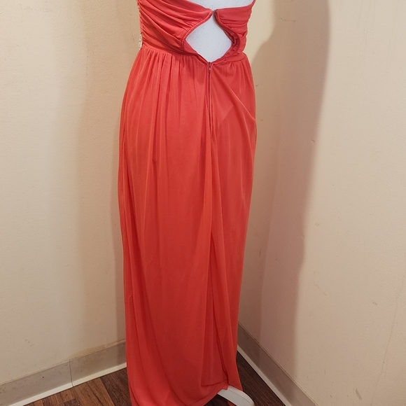 City Sudio Elegant Strapless Salmon Gown with Silver Accents Evening Size 3 - Picture 10 of 15